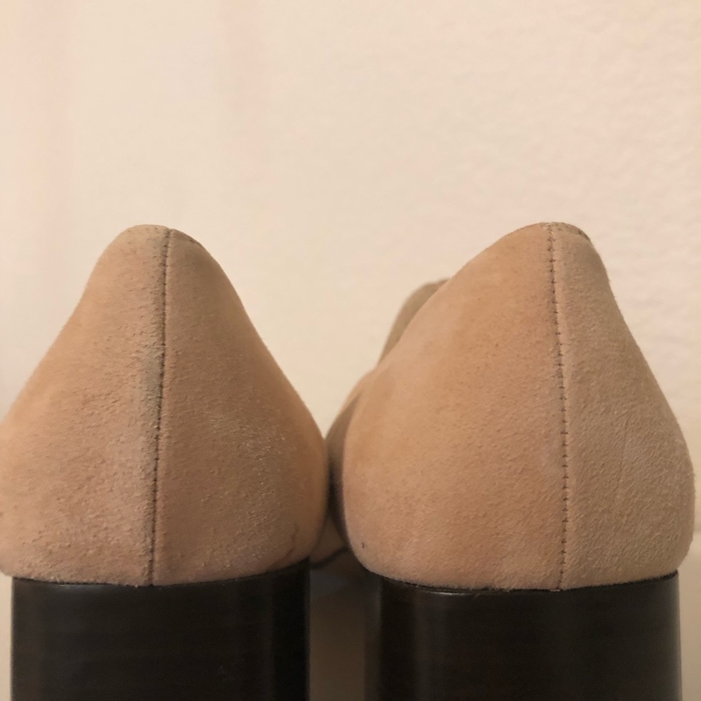 (NWOT) Gucci Vintage Suede Horse Bit Taupe Pink Mid-Heel Pointed Heels | 38C - Picture 11 of 16
